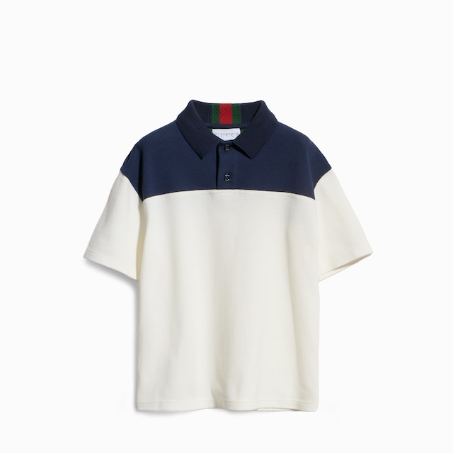 Polo pour enfant en coton avec bande Web