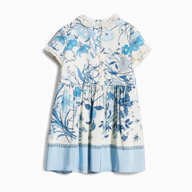 Children's printed crêpe de chine dress