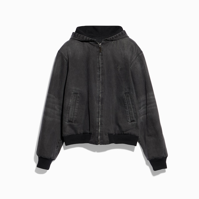 Reversible cotton denim zip jacket