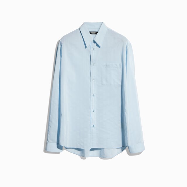 Striped technical cotton shirt
