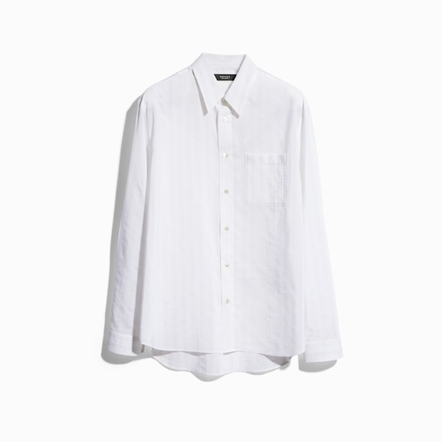 Striped technical cotton shirt