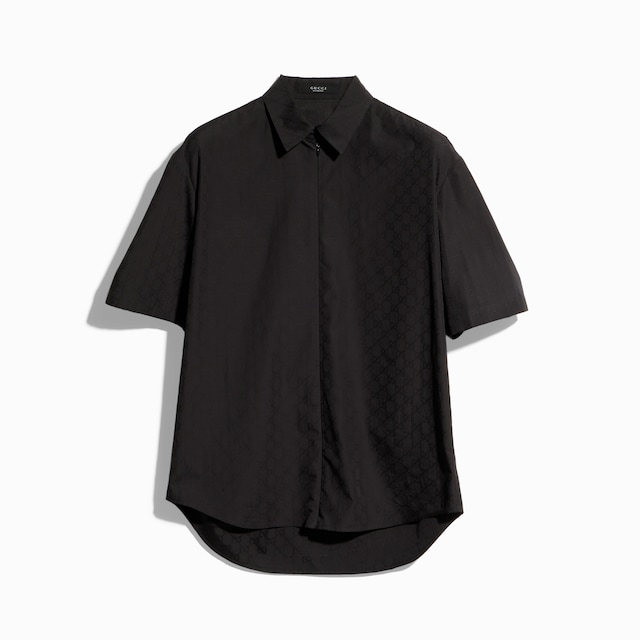 GG cotton poplin zip shirt