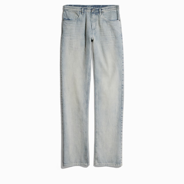 Pantalon slim en denim de coton délavé marbré