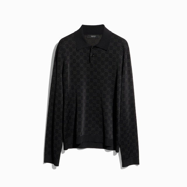 Viscose GG jacquard polo shirt
