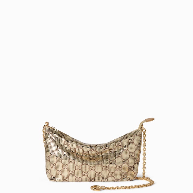 Metallic evening bag with charm