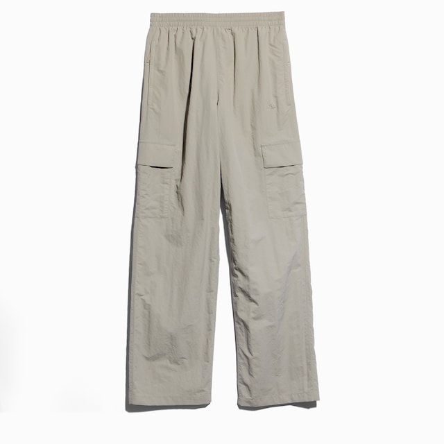 Pantalone cargo in faille di nylon froissé