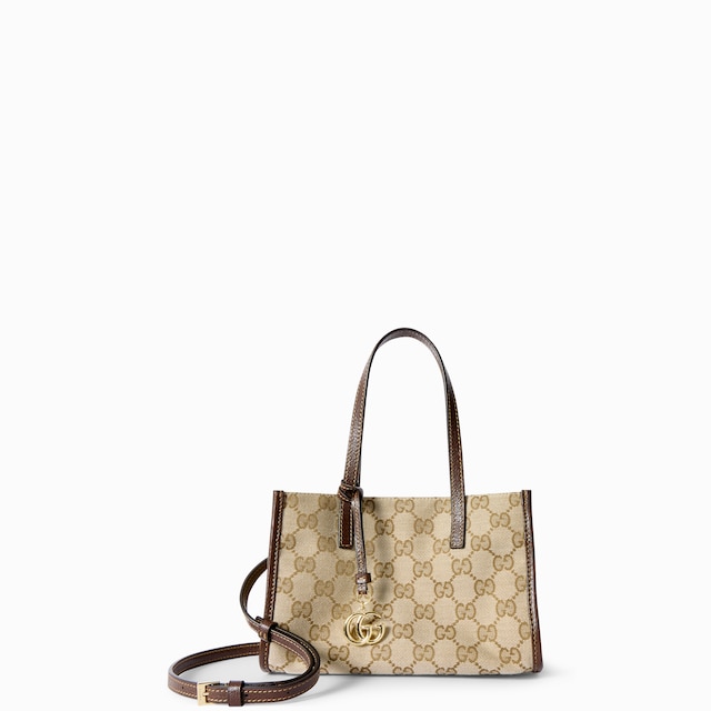 Borsa shopping misura piccola con ciondolo Doppia G