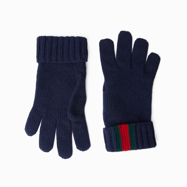 Gants pour enfant en laine avec bande Web