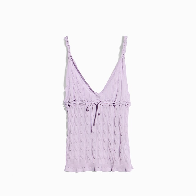 Braided cotton blend top