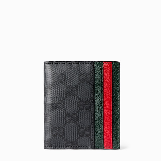 Portafoglio bi-fold con fessure per carte con nastro Web