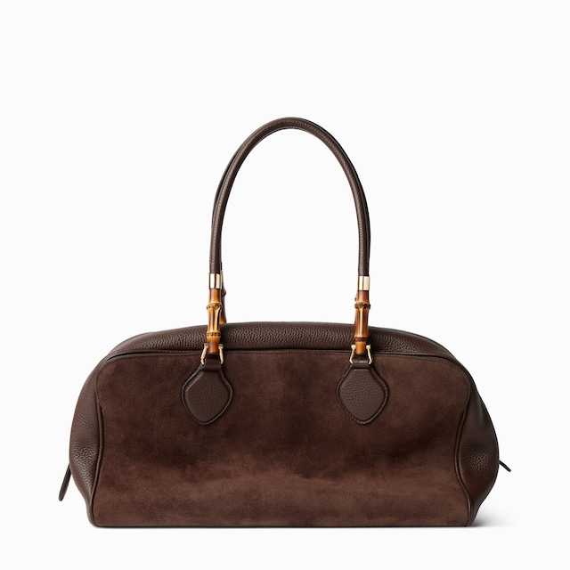 Large boston bag with bamboo