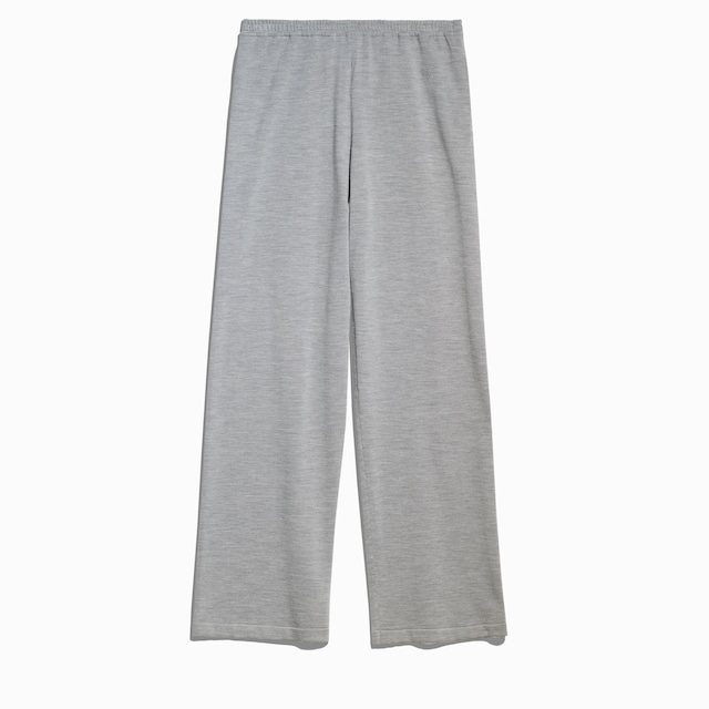 Wool silk leisure pants with embroidery