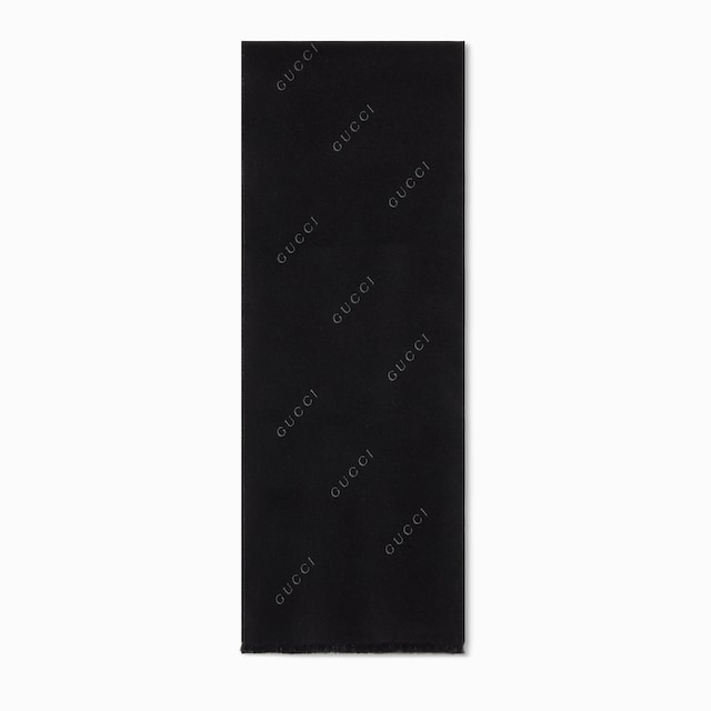 Foulard en jacquard de laine et soie Gucci