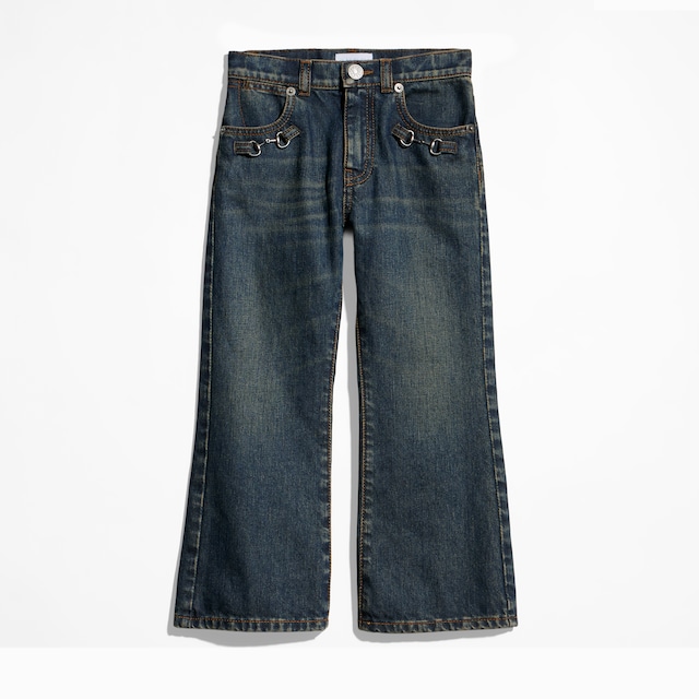 Children's denim pants with Horsebit