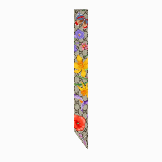 GG Flora print silk ribbon