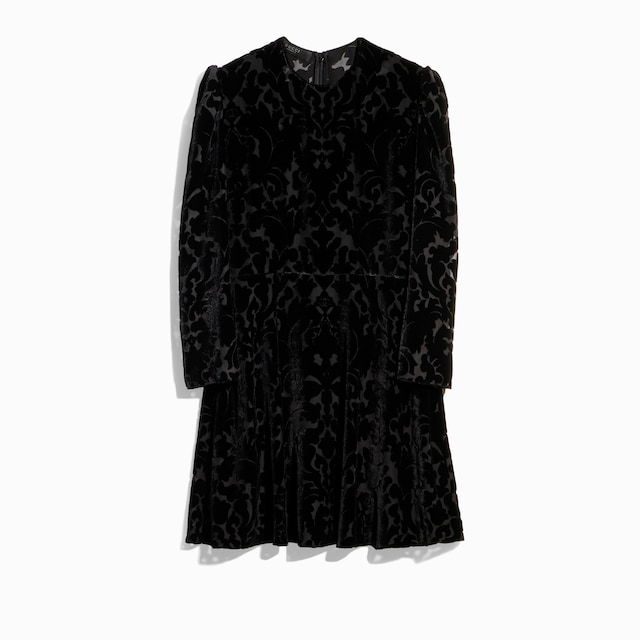 Floral devoré velour dress