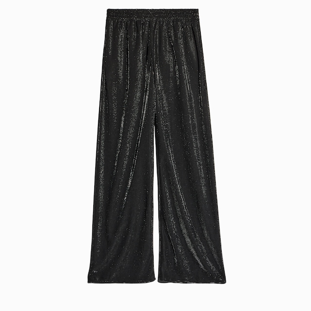 Jersey pants with iridescent effect
