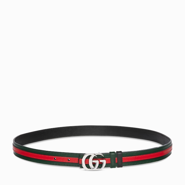 Reversible thin belt with Double G buckle