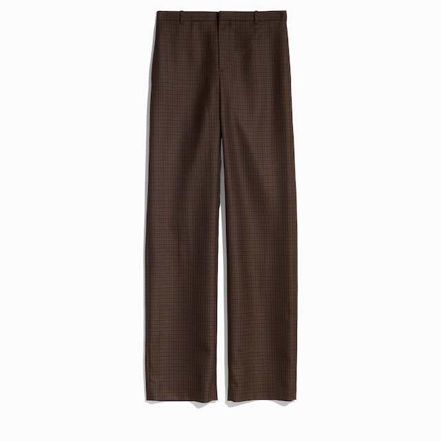 Gingham polyester wool pants
