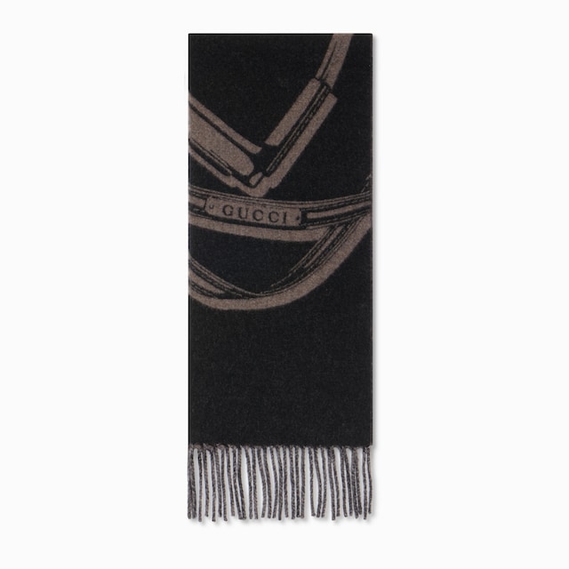 Écharpe Gucci en laine et cachemire Horsebit