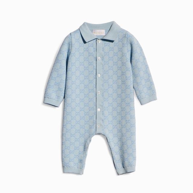 Baby GG cotton wool jacquard one-piece
