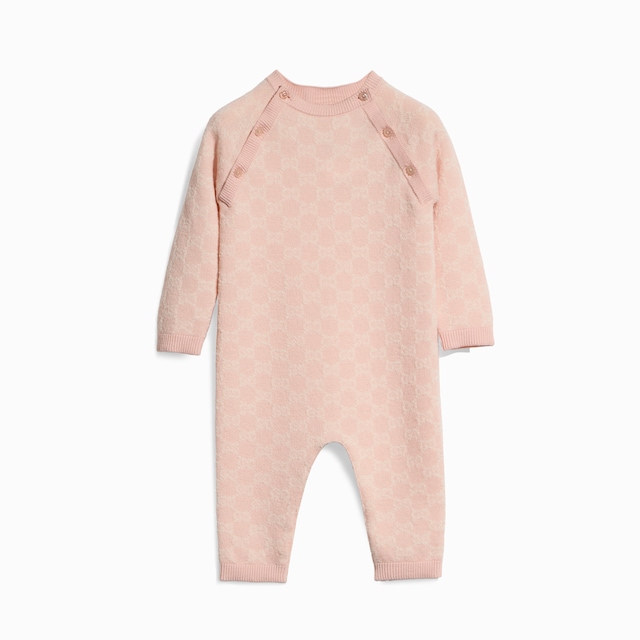 Baby GG wool jacquard one-piece