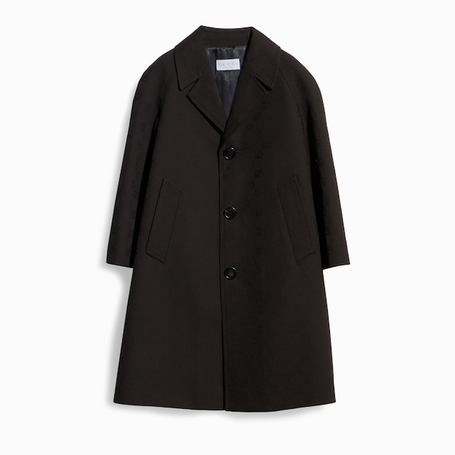 Children's GG wool jacquard coat