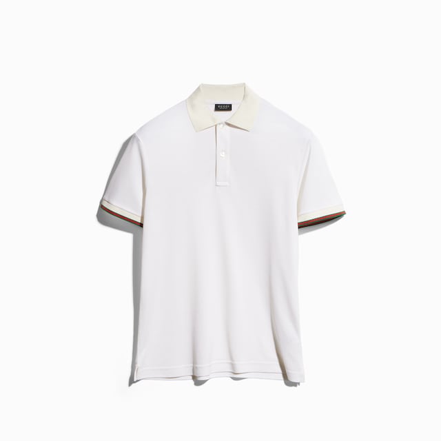 Silk jersey polo shirt with Web