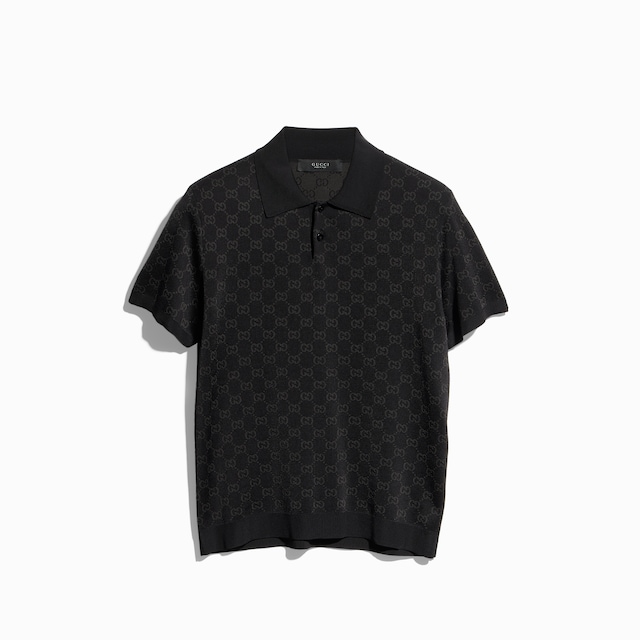Viscose GG jacquard polo shirt