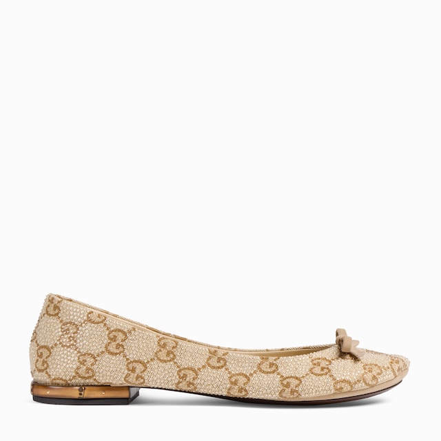 Women's crystal ballerina with bamboo