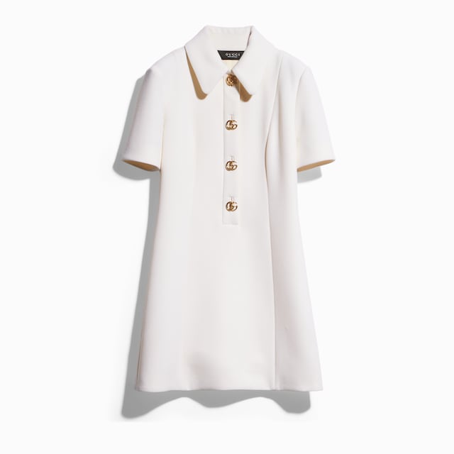 Robe en crêpe de laine avec Bouton Double G