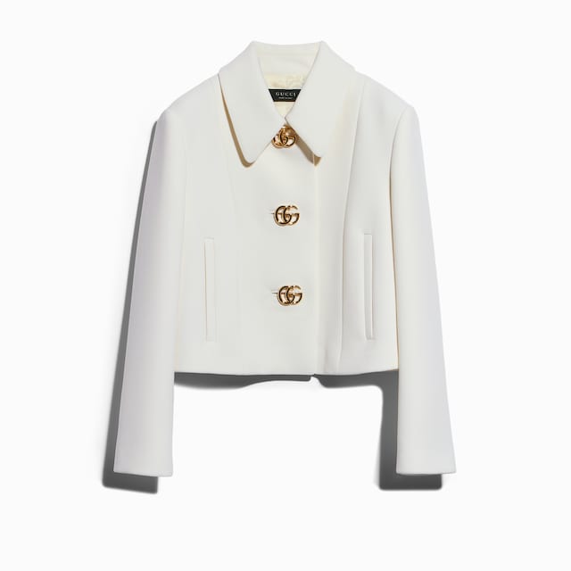 Veste en crêpe de laine avec bouton Double G