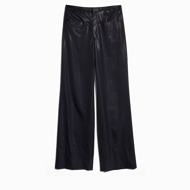 Pinstripe chintzed wool blend pants