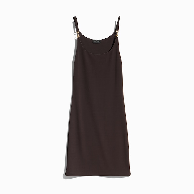 Viscose crêpe jersey dress with Horsebit