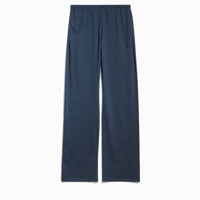 Pantalone sportivo in jersey di seta e cotone con ricamo