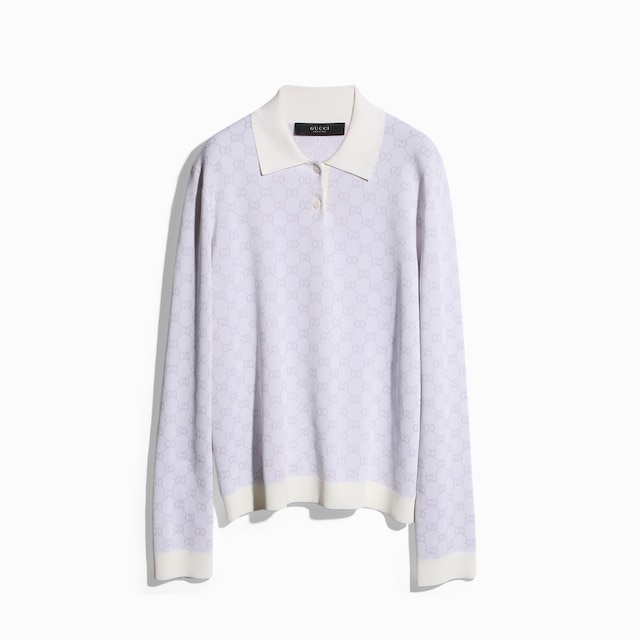 Fine knit viscose GG jacquard sweater