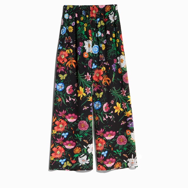 Pantalon décontracté en soie imprimé
