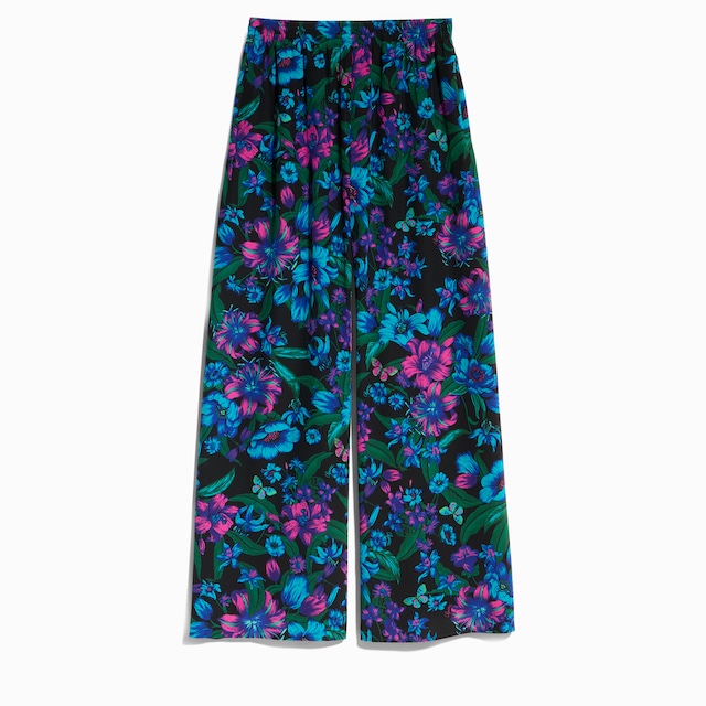Pantalón informal de seda con estampado