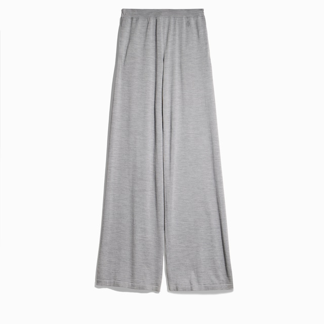 Silk wool leisure pants with embroidery