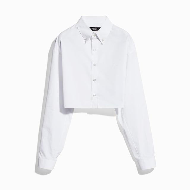 Camisa corta de popelina de algodón