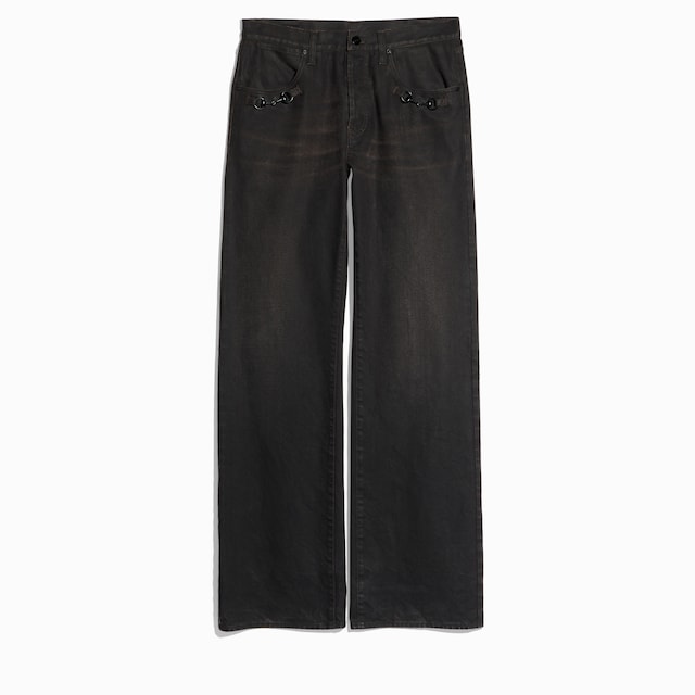 Pantalones acampanados de mezclilla de algodón con Horsebit
