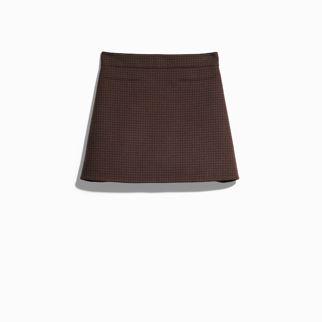 Minifalda de gingham de lana