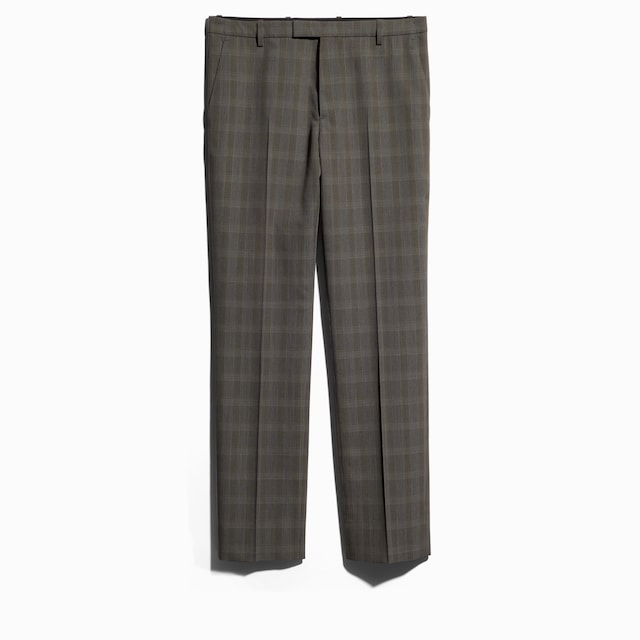 Prince of Wales wool pants with embroidery