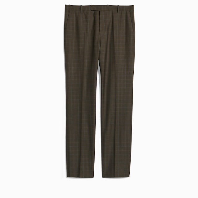 Prince of Wales wool pants with embroidery