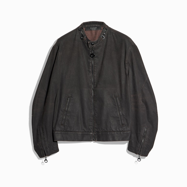 Cotton viscose denim jacket with Horsebit
