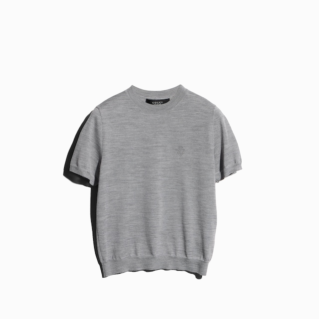 T-shirt en soie et laine avec broderie