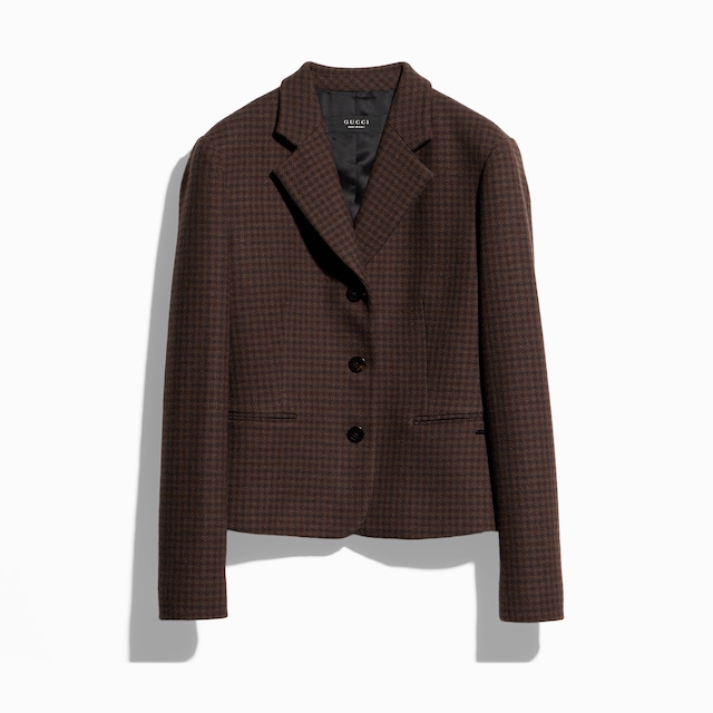 Veste en laine vichy avec étiquette