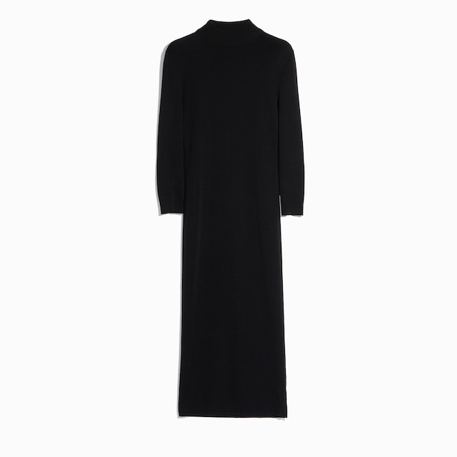 Fine rib knit wool dress with Horsebit