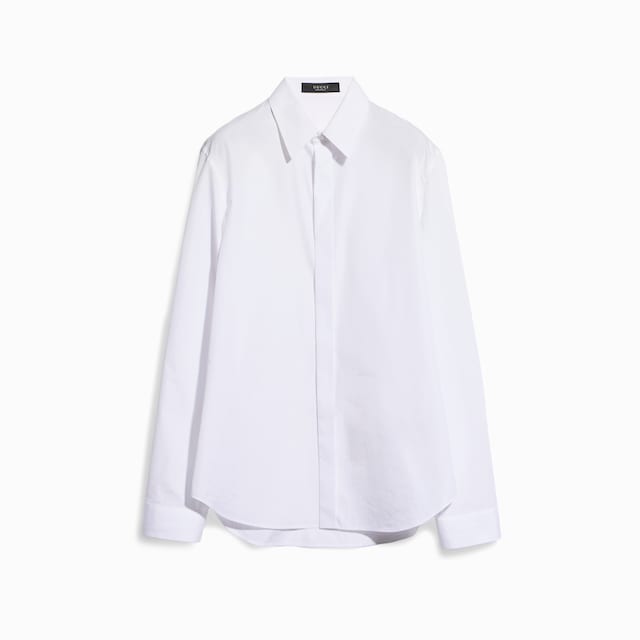 Piece dyed cotton poplin shirt