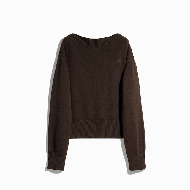 Knit cashmere sweater with embroidery
